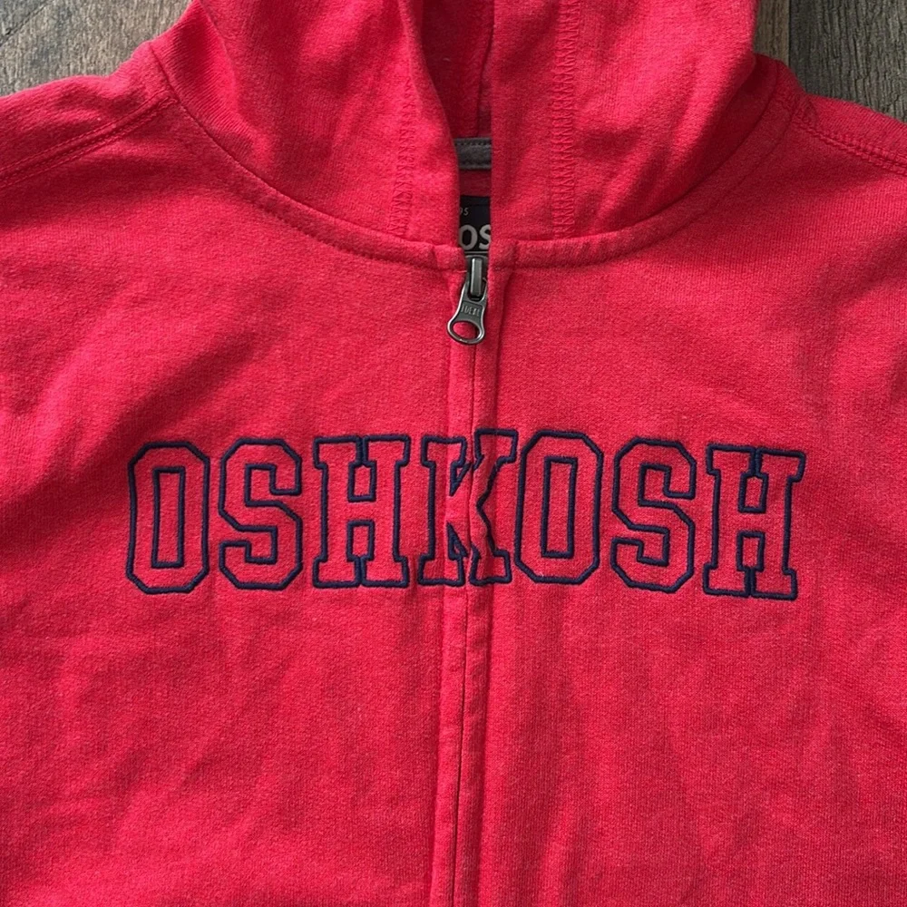 OshKosh Red Blue Zip Up Hooded Lightweight Casual Jacket New with tags size 10 - Picture 2 of 4